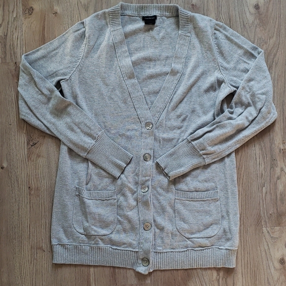 Calvin Klein Light Grey Cotton Cardigan XL - Picture 1 of 5